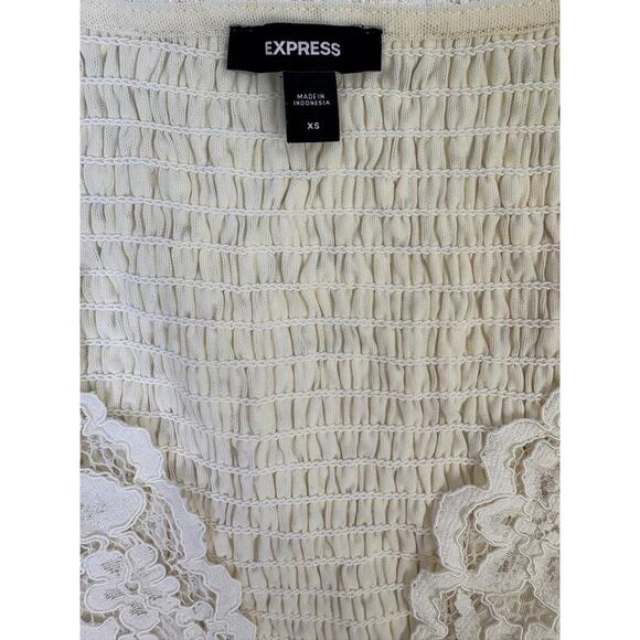 Vintage Express Y2K 90’s Babydoll Lace Sleeveless Tank Top Ivory Size XS - Picture 5 of 16